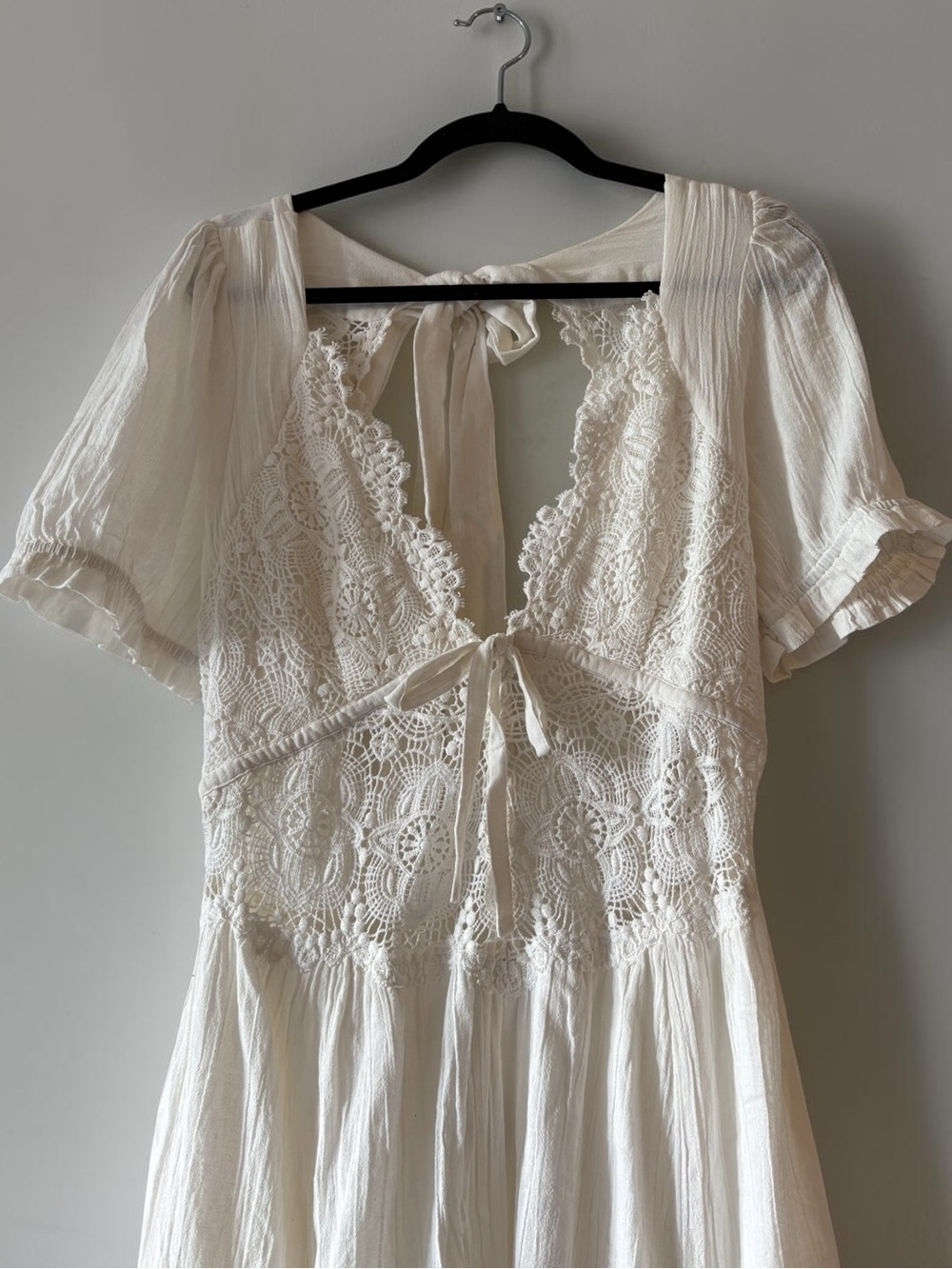 Free People All You Need Is Lace Midi Dress Size XL White Lace-Trim Cottagecore - Picture 7 of 13